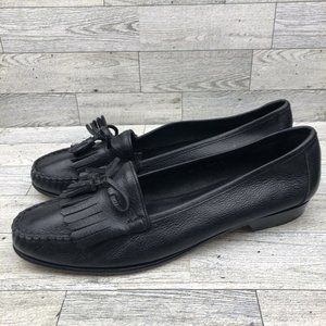 Pre-Owned Cole Haan Mens Pinch Shawl Bow Leather Black Penny Loafer 11 M